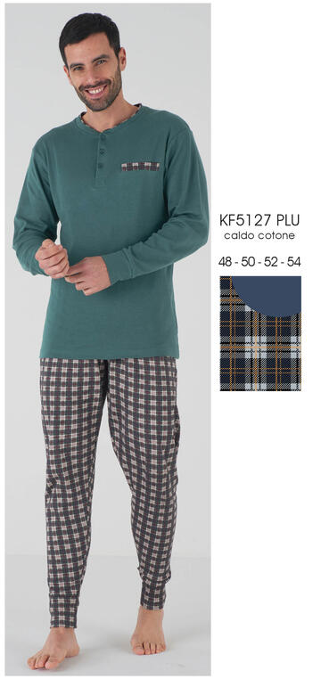 ART. KF5127 PLU- pigiama uomo m/l interlock kf5127 plu - Fratelli Parenti